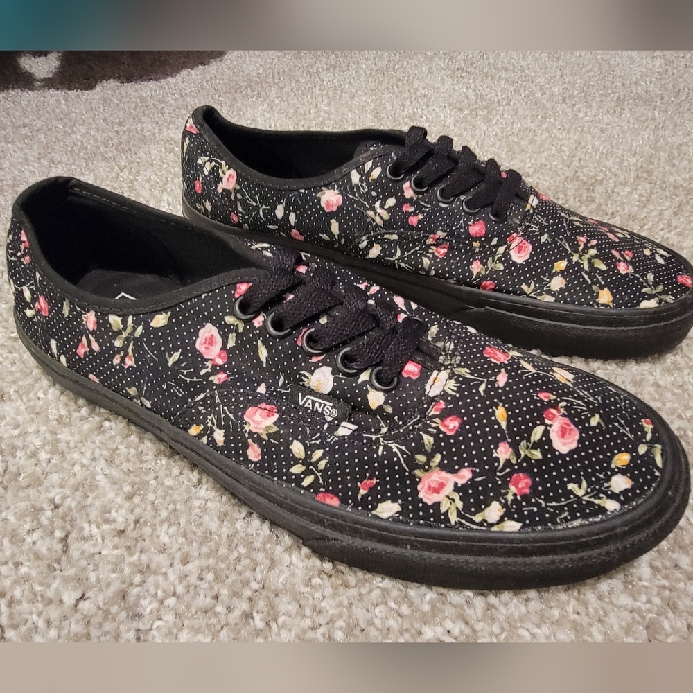 Vans polkadot and floral sneakers Mens 8.5 / Women's 10